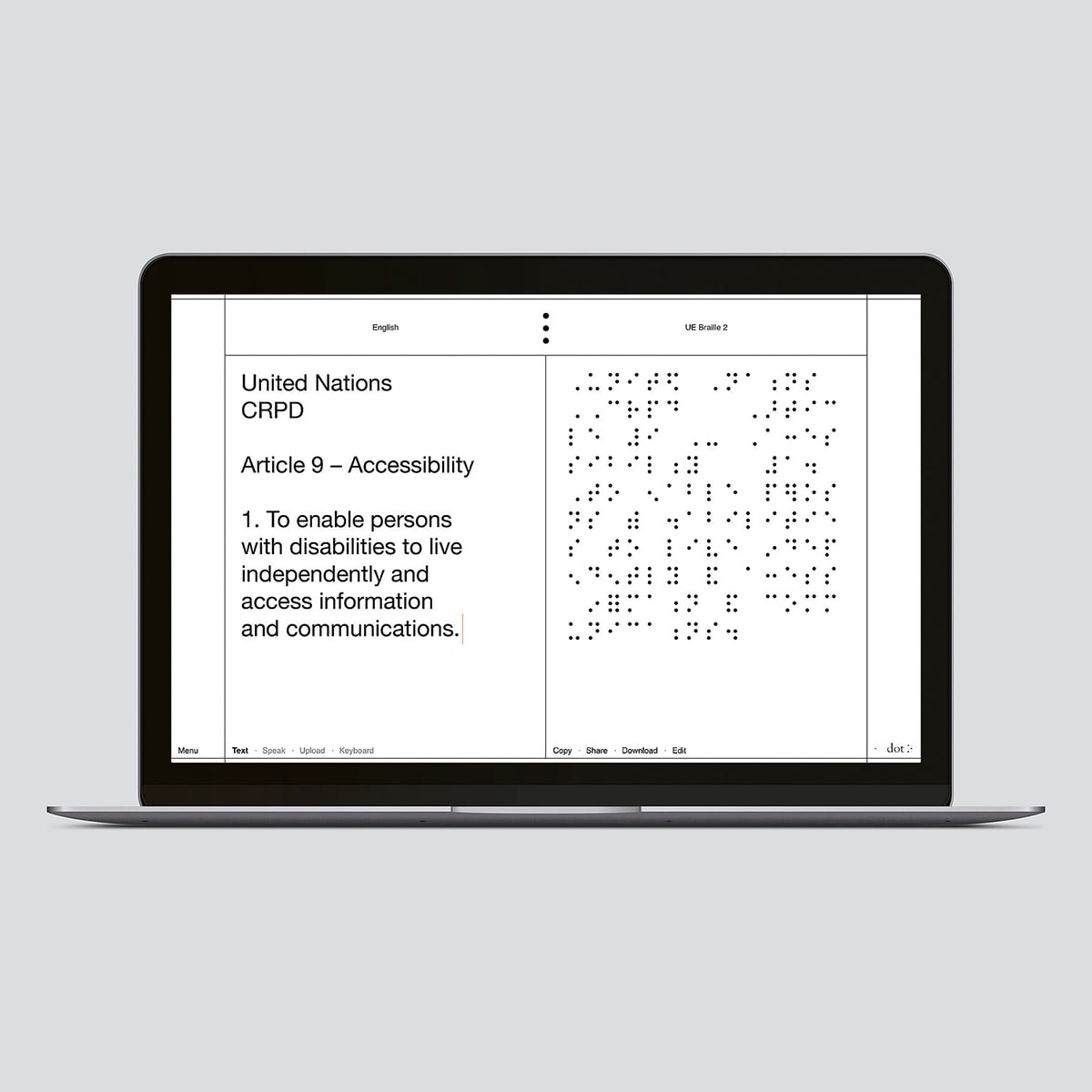 Dot Translate : le traducteur en braille dotée d’une AI